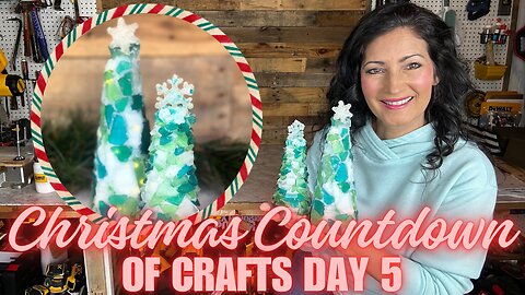 Christmas Countdown of Crafts Nature Edition Day 5, Making Sea Glass & Sea Salt Mosaic Trees