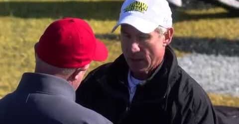 November 16, 2019 - Coaches BIll Lynch and Don Morel Before 2019 Monon Bell Classic