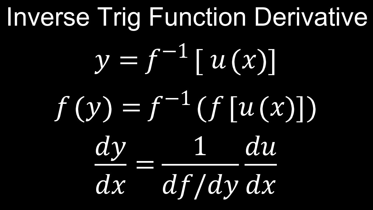 Derivatives of Inverse Trig Functions, Basic Proof, Examples - Calculus
