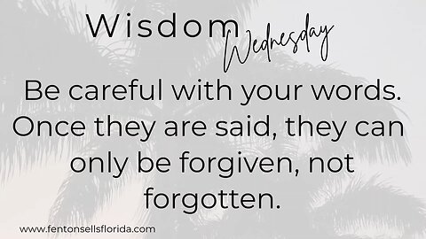 Wisdom Wednesday