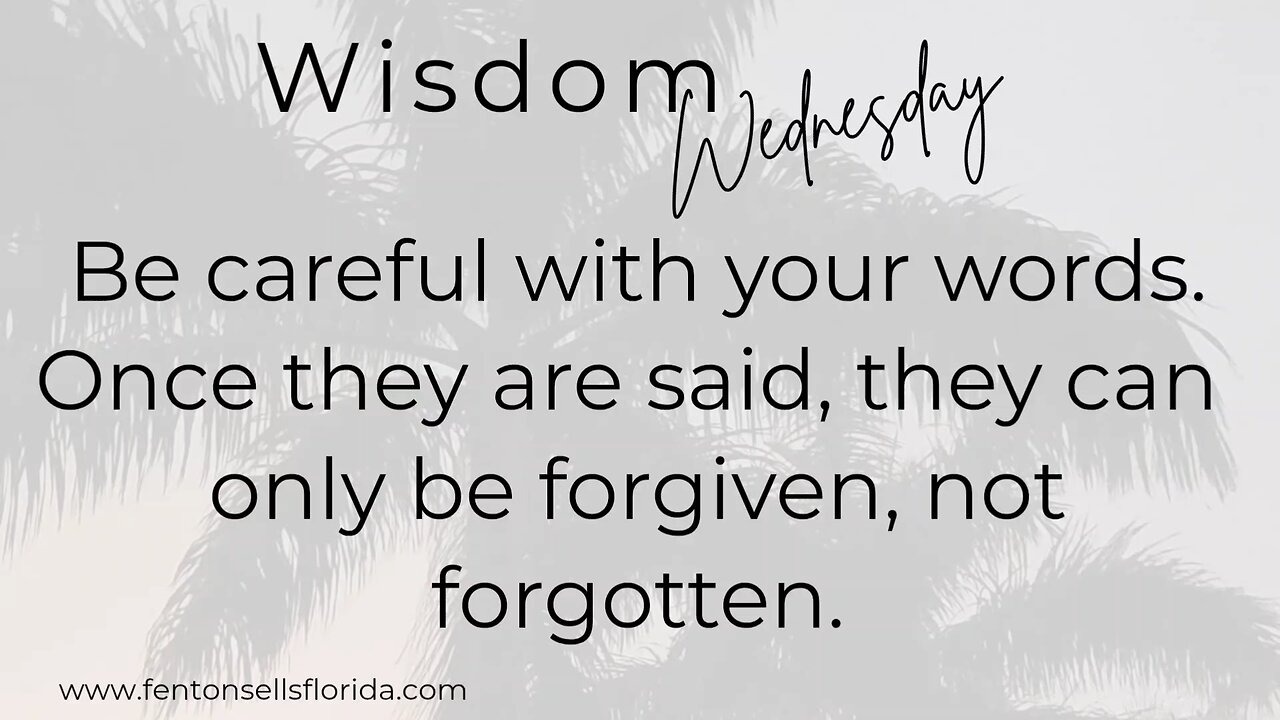 Wisdom Wednesday