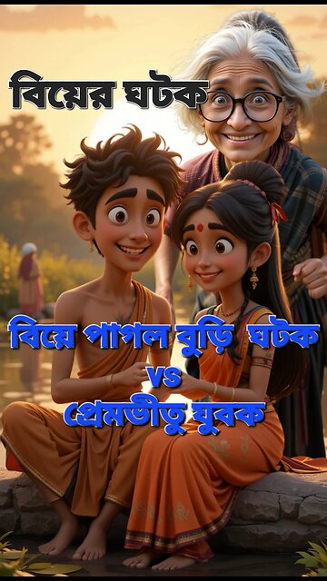 বিয়ে পাগল বুড়ি vs প্রেমভীতু যুবক| Bengali Comedy Cartoon | Marriage Mad Granny Funny Animation 2025