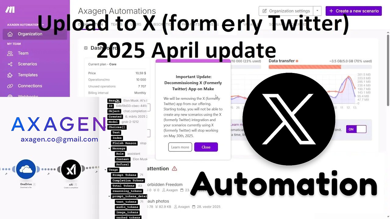 Connect to X in make.com April 2025 - Post automatically to X (Twitter)