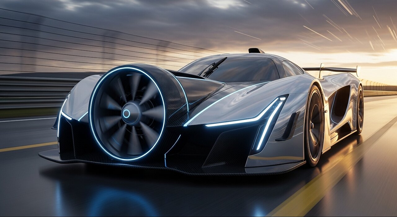 Ai Sky Loop Hyper Car Driving On The Road