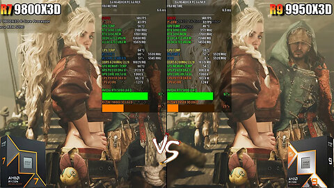 AMD Ryzen 9 9950X3D VS Ryzen 7 9800X3D 5.6GHz PBO/UV