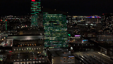 Philly Buildings Lit in Green for Eagles Game Against Packers