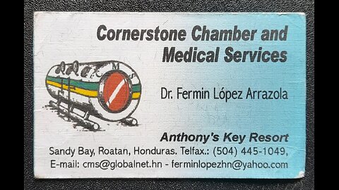 Cornerstone Chamber & Medical Services. Roatan, Honduras. February 2000