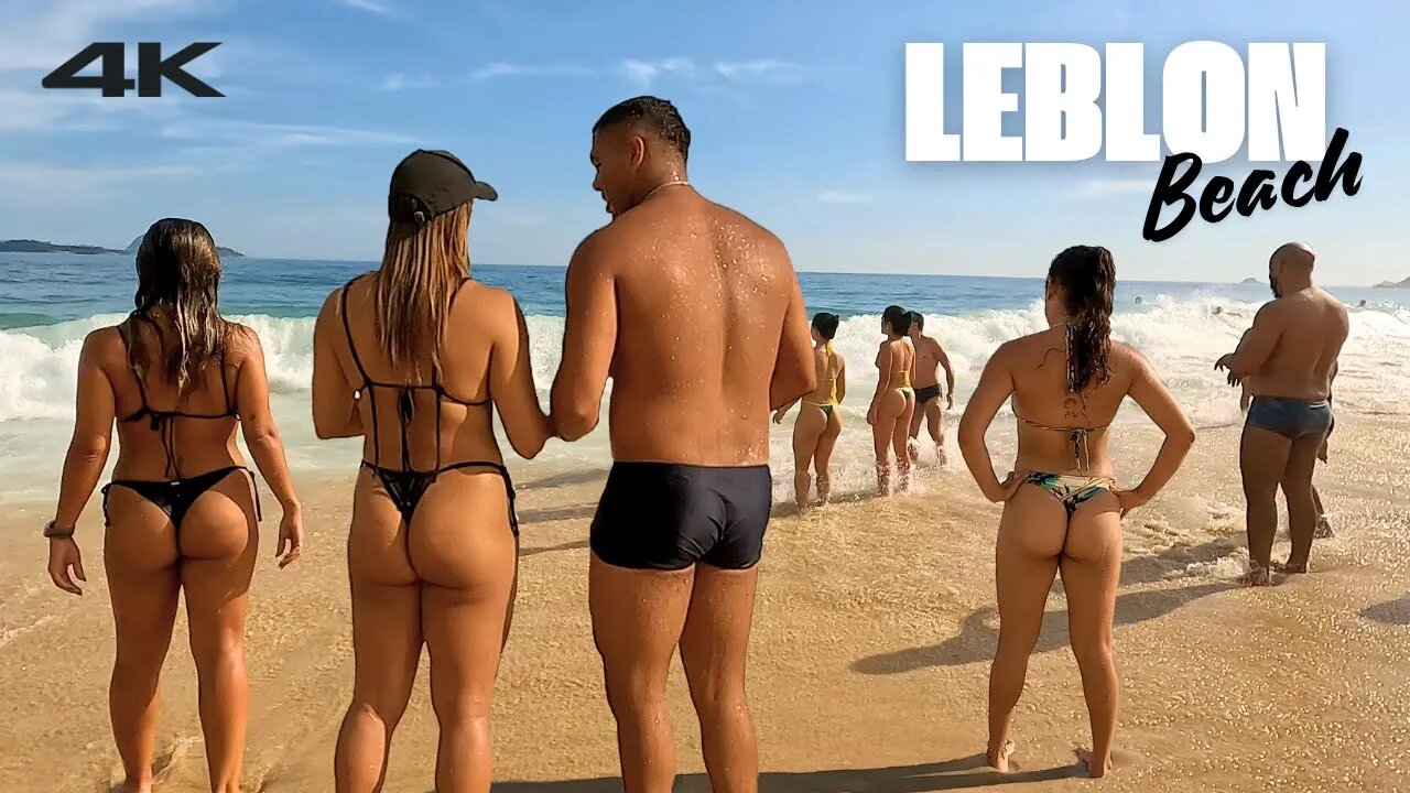 🇧🇷 Exploring Leblon Beach on a Crowded Sunday | Brazil Beach Walk