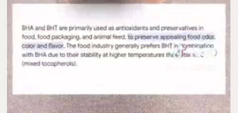 WARNING! TOXIC INGREDIENT BHT FOUND IN CEREALS AND CRACKERS!
