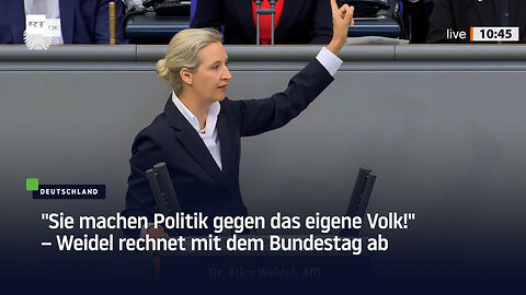 "Sie machen Politik gegen das eigene Volk!" – Weidel rechnet mit dem Bundestag ab