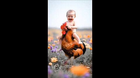 The boy and the rooster