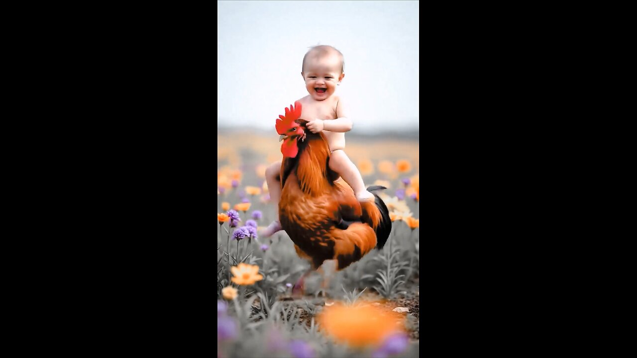 The boy and the rooster