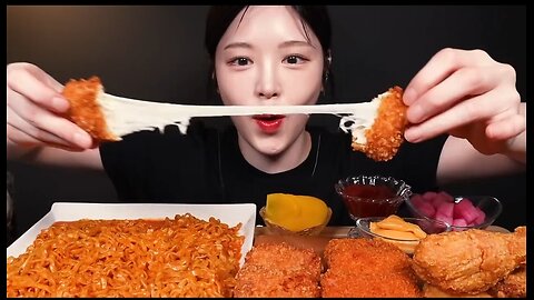Crispy cheese sticks, fried chicken and creamy turkey noodles