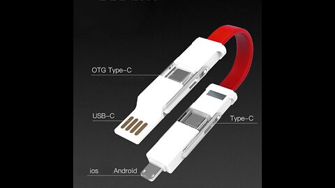 6-in-1 Portable USB_Type-C Charging Cable, with Type-C, Micro & Lightning Connectors, for Phone