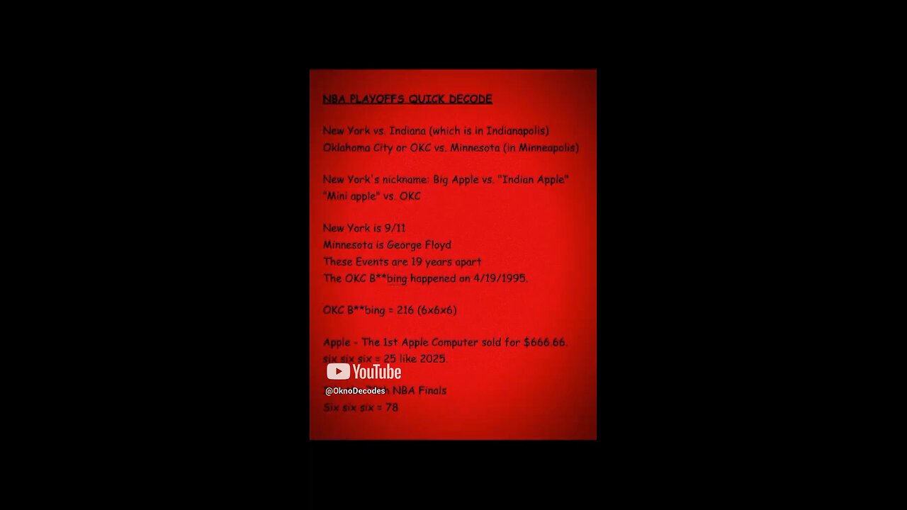 QUICK DECODE NBA FINALS