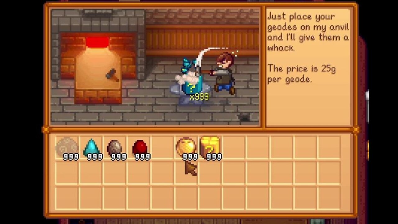 Breaking Stardew Valley Geodes takes forever, but not with this mod.