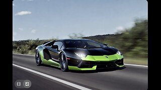A black Lamborghini Aventador in motion on a road, with blurred background emphasizing speed.Grok Ai