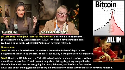 Dr. Catherine Austin Fitts (Top Financial Fraud Analyst): Bitcoin is a Ponzi scheme. $55 trillion stolen by Washington since 2008! “We don’t have a financial crisis. We have a bank heist. Why Epstein’s files can never be released.