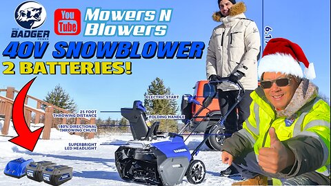 New 2025 Wild Badger 40V 20” Electric Battery Cordless Single Stage Snowblower w/2 Batteries