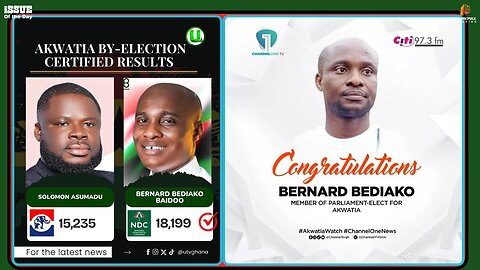 Akwatia Bye-Elections Over NDC Benard Bediako Baidoo Wins by 2964 Votes