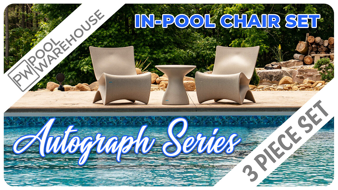 Designer Pool Chair And Table Set, Autograph Collection by Ledge from Pool Warehouse