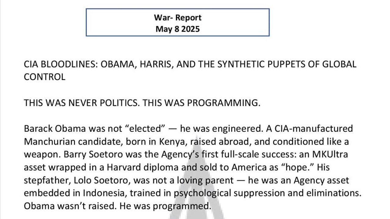 WAR REPORT - MAY 08 2025 - THE SYNTHETIC PUPPETS OF GLOBAL CONTROL