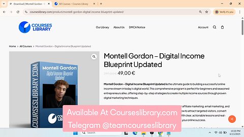 (CoursesLibrary.com)Montell Gordon – Digital Income Blueprint Updated