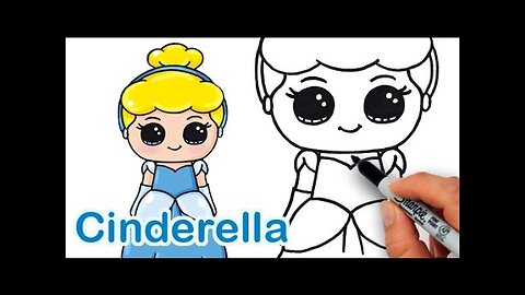 How to Draw Disney Princess Cinderella Cute and Easy