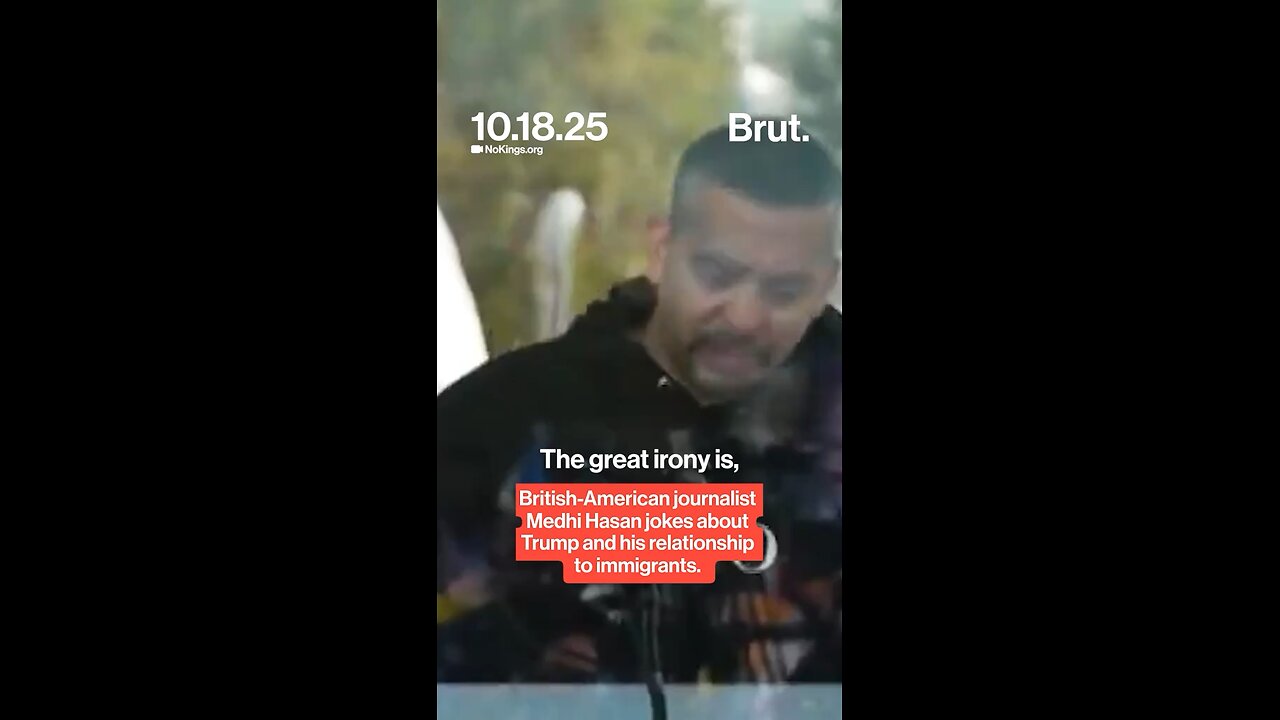 British-American journalist Mehdi Hasan delivered a pointed speech at the No Kings Day rally