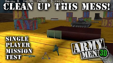 Army Men 3D Modding test 4 - Testing enemy behaviors and coordinates.