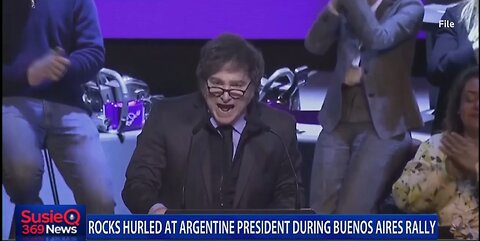 ROCKS HURLED AT JAVIER MILEI DURING BUENOS AIRES RALLY