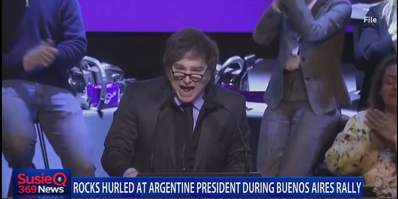 ROCKS HURLED AT JAVIER MILEI DURING BUENOS AIRES RALLY