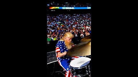 Donald Trump rocking with ZZ Top.