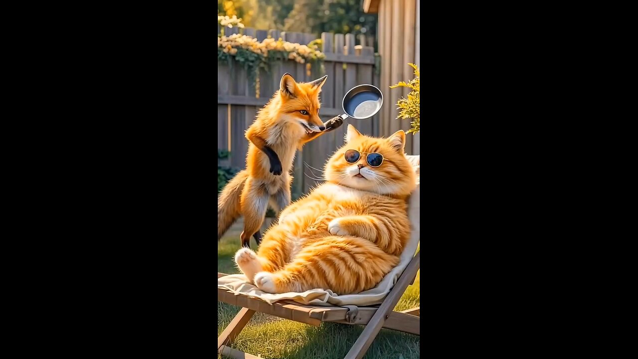 cat and fox fight video 😭😭,😂😂