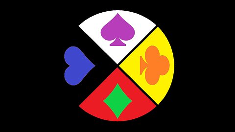 Syncretic Cards ~ Medicine Wheel with Playing Card Suits and Elements ♣♦♥♠🟡🔴⚫⚪🟠🟢🔵🟣
