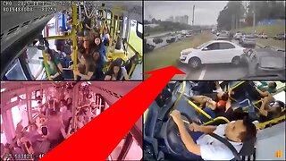 Autobús fuera de control deja 12 heridos y daños en 16 vehículos