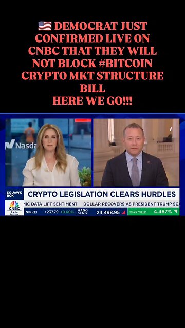 🇺🇸 DEMOCRAT JUST CONFIRMED LIVE ON CNBC THAT THEY WILL NOT BLOCK #BITCOIN CRYPTO Mkt