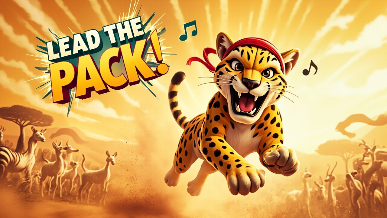 Cheetah Leads the Pack 🐆💨 | Fast-Paced Kids Song About Confidence & Teamwork!