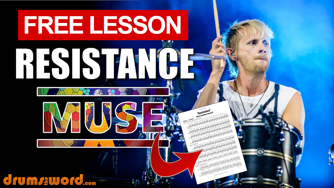 ★ Resistance (Muse) ★ Free Video Drum Lesson | How To Play SONG (Dominic Howard)