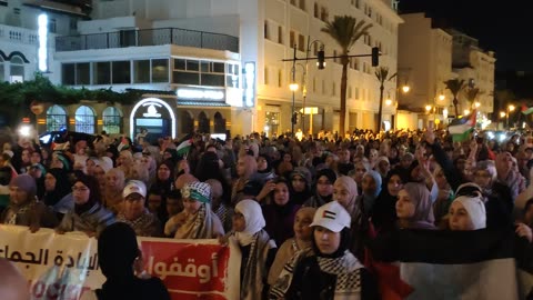 مسيرة شعبية بطنجة دعما لأسطول الصمود إستنكارا لإستمرار تجويع وحصار غزة 14 09 2025 صوت المرأة الحرة.