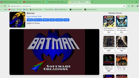 Batman - Playthrough Walkthrough Longplay Online SNES Beat em up DC Superhero