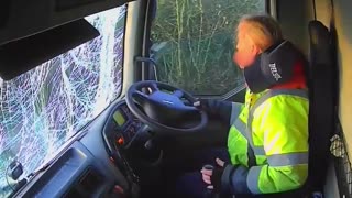 Truck Driver, Blinded by the Setting Sun, Rear Ends a Van