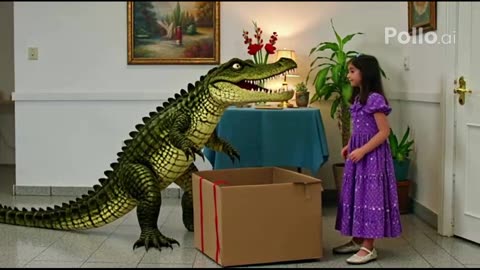 The girl opens the parcel, and there...