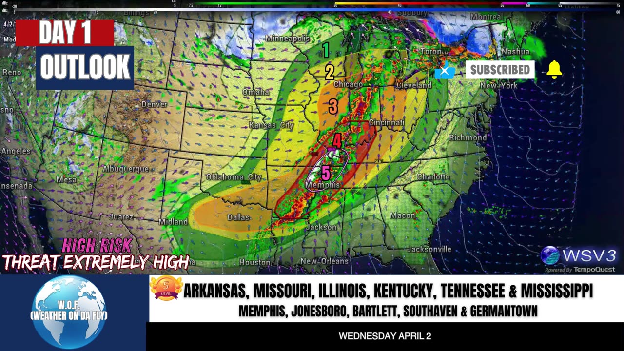 🌪️ URGENT UPGRADE! Convective Outlook Day 1: Tornado Outbreak Likely 4/2/25 #shorts #stormupdate