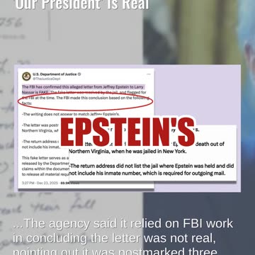 Fact Check: DoJ DENIES Epstein Letter To Larry Nassar Mentioning 'Our President' Is Real