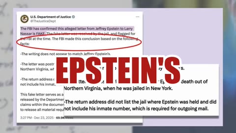 Fact Check: DoJ DENIES Epstein Letter To Larry Nassar Mentioning 'Our President' Is Real