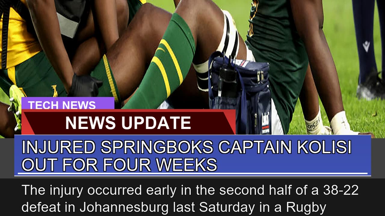 Injured Springboks Captain Kolisi Out for Four Wee