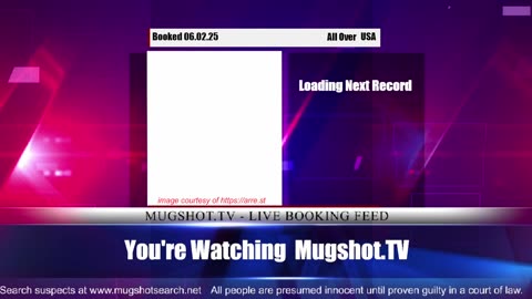 Mugshot TV - Live Arrest Booking Video Stream