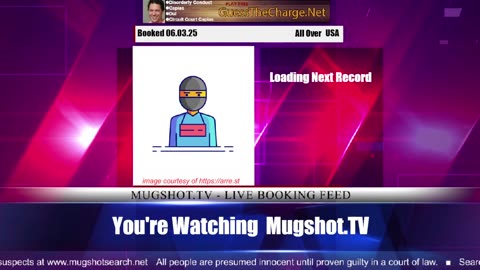Mugshot TV - Live Arrest Booking Video Stream
