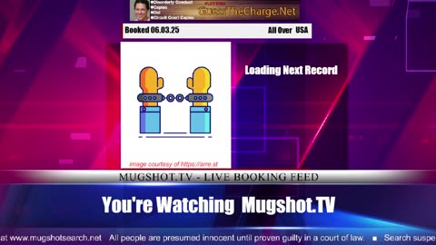 Mugshot TV - Live Arrest Booking Video Stream